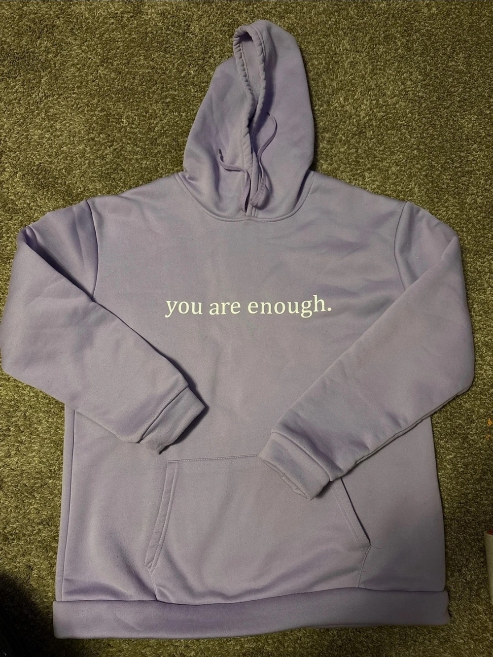 Lavender "You Are Enough" Hooded Sweatshirt